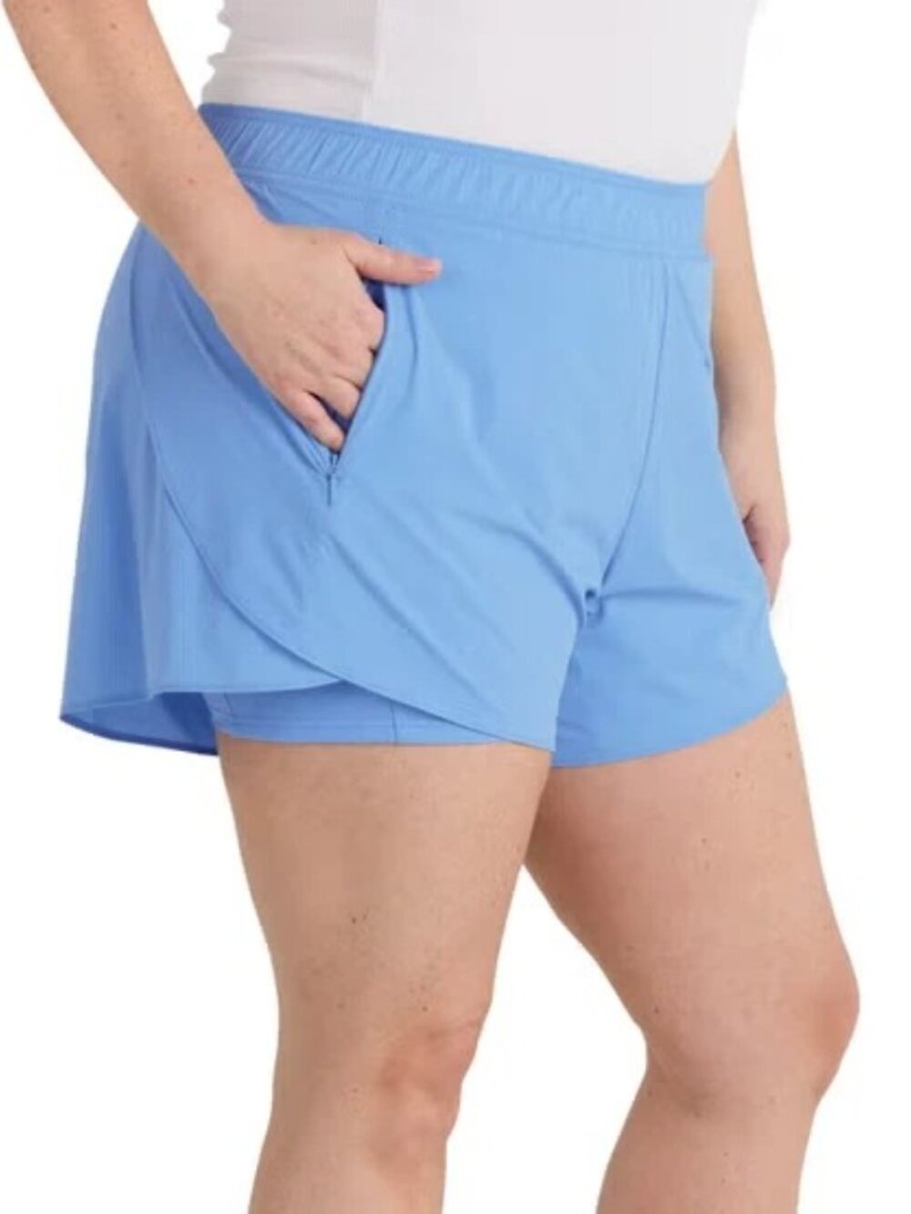 Spyder Women 2 in 1 Woven Active Shorts Inner Bike Short Liner Zip Athletic Gym